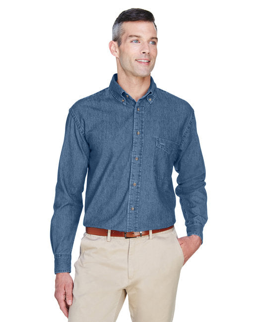 Custom Long-Sleeve Denim Shirt – Comfortable, Durable & Garment-Washed