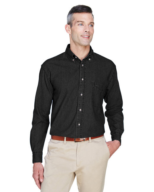 Custom Long-Sleeve Denim Shirt – Comfortable, Durable & Garment-Washed