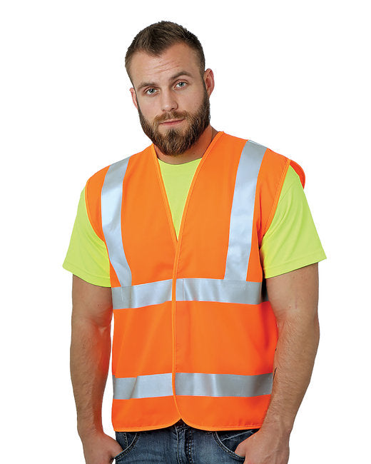 Bayside Unisex USA Made Class 2 ANSI High-Vis Economy Safety Vest