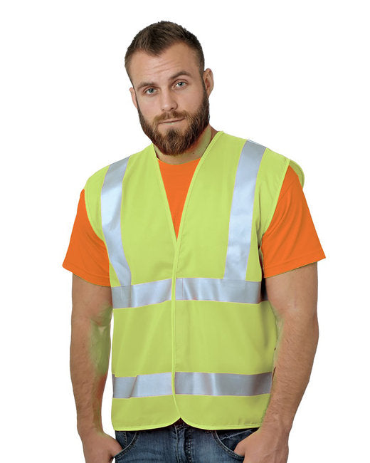 Bayside Unisex USA Made Class 2 ANSI High-Vis Economy Safety Vest