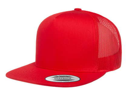 Yupoong Adult 5-Panel Classic Trucker Cap - High-Profile & Structured