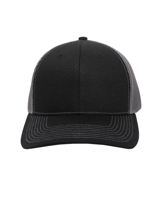 Custom Structured Trucker Cap with Solid Mesh Back – Embroidery Ready