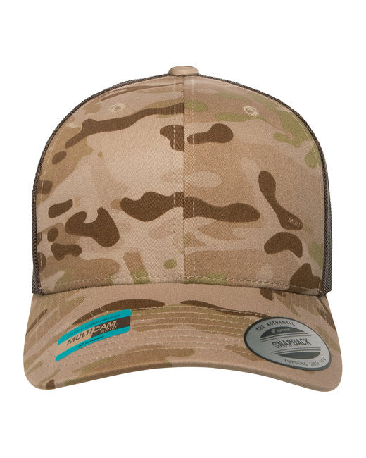 Custom Retro Multicam® Snapback Trucker Cap – Embroidery Ready