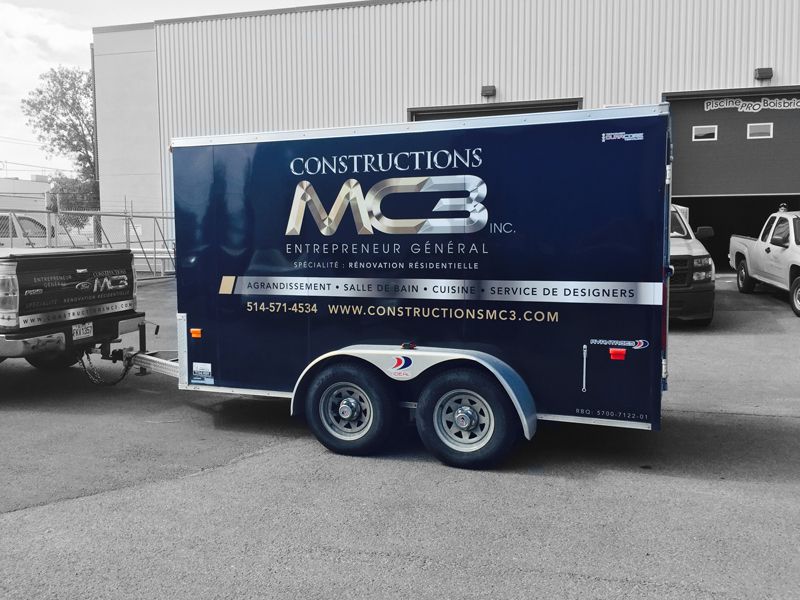 Custom printed trailer decals with a professional appearance for businesses.