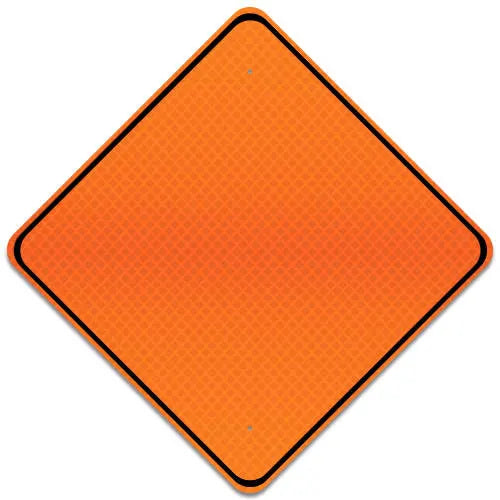 Custom .080 Fluorescent Orange Reflective Aluminum Signs – Diamond Shape, DG Grade