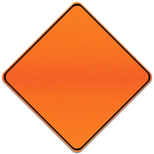 Custom .080 Fluorescent Orange Reflective Aluminum Signs – Diamond Shape, DG Grade