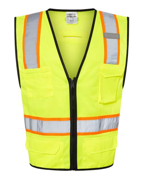 6 Pocket Contrast Class 2 Vest - Kishigo | High-Visibility with Ample Storage