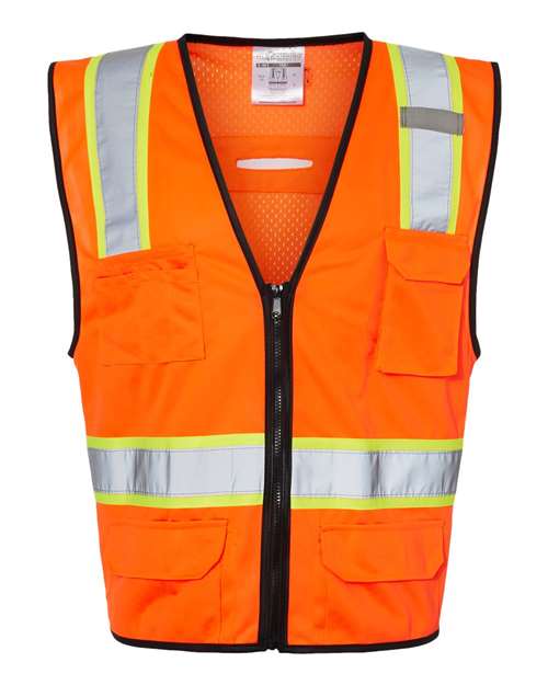 6 Pocket Contrast Class 2 Vest - Kishigo | High-Visibility with Ample Storage