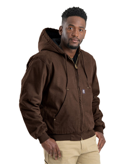 Berne Men's Highland Washed Cotton Duck Hooded Jacket – Durable and Insulated Workwear