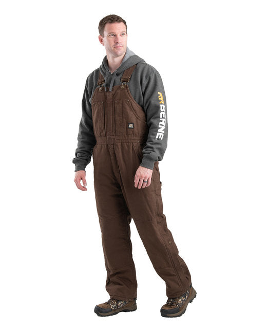 Berne Men's Heartland Insulated Washed Duck Bib Overall – Rugged and Warm Workwear