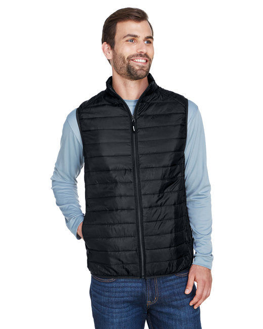 CORE365 Men's Prevail Packable Puffer Vest – Lightweight, Water-Resistant, and Travel-Friendly