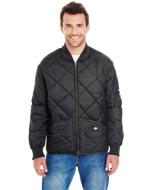 Dickies Men's Diamond Quilted Nylon Jacket – Water-Resistant, Warm & Durable