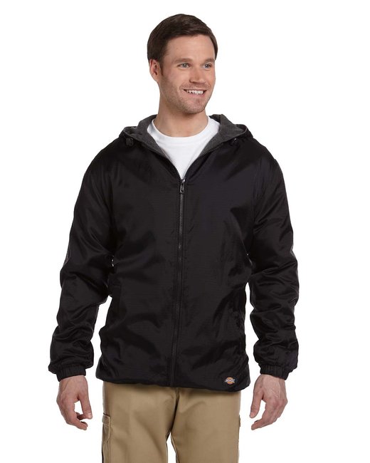 Dickies Men's Fleece-Lined Hooded Nylon Jacket – Water-Resistant Workwear