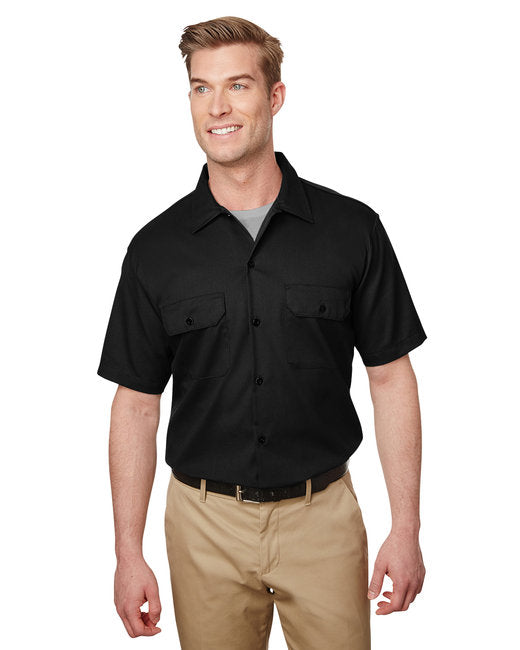 Dickies Men's Short Sleeve Slim Fit Flex Twill Work Shirt – Moisture-Wicking & Durable