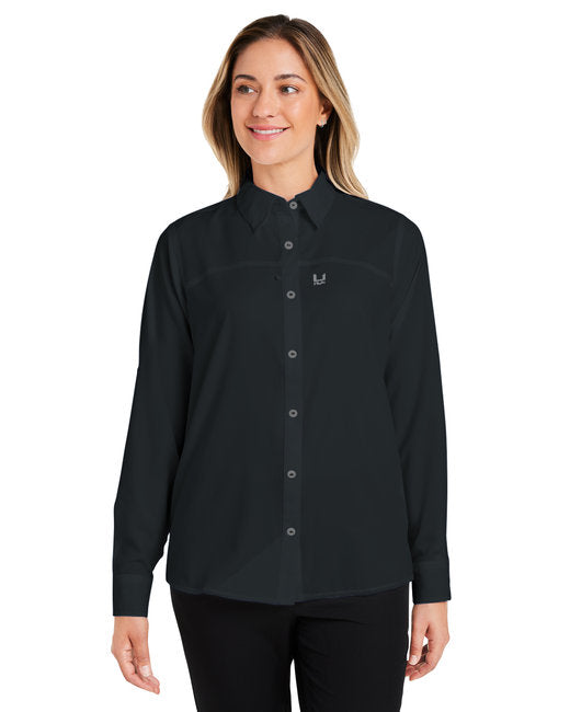 HUK Ladies' Tide Point Long Sleeve Shirt – Protective, Stretchable, and Stylish