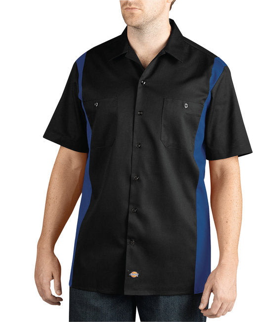 Dickies Men's Two-Tone Short-Sleeve Work Shirt – Durable, Moisture-Wicking