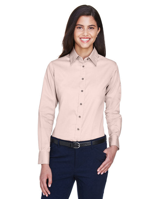 Custom Ladies' Long-Sleeve Twill Shirt – Stain-Release & Professional Fit