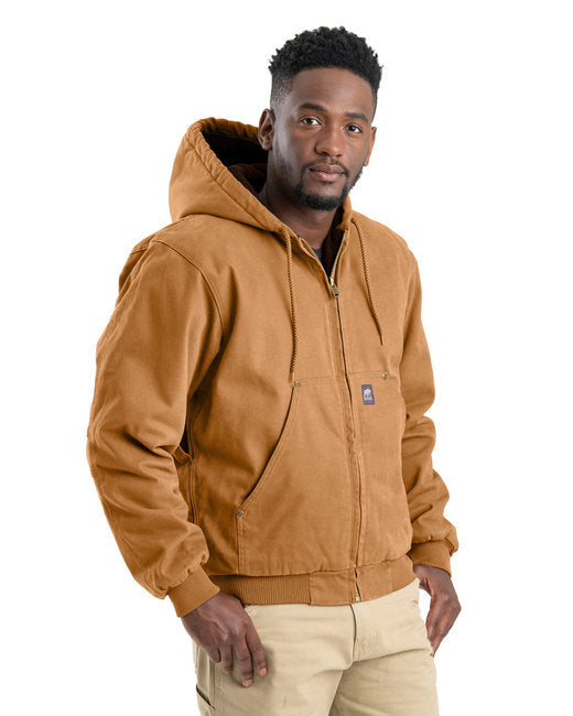 Berne Men's Highland Washed Cotton Duck Hooded Jacket – Durable and Insulated Workwear