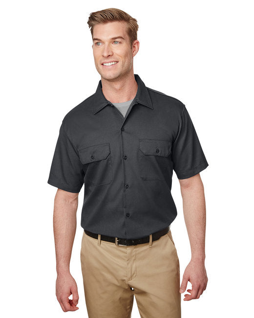 Dickies Men's Short Sleeve Slim Fit Flex Twill Work Shirt – Moisture-Wicking & Durable