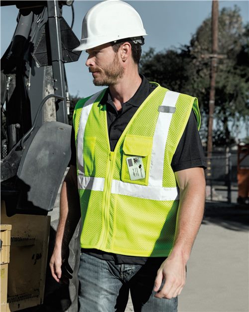 Clear ID Vest with Zipper Closure - Kishigo | High-Visibility and Functional Design