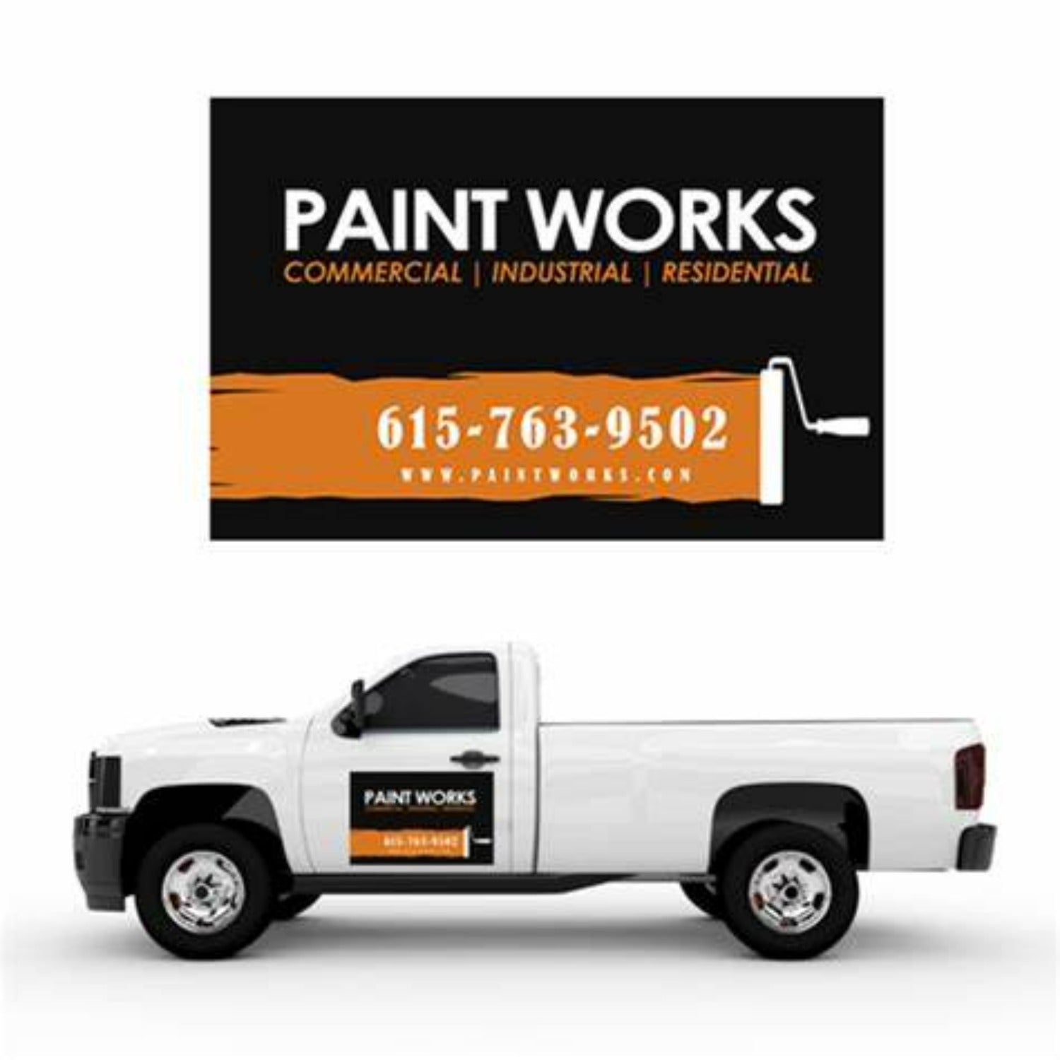  Closeup of Custom Construction Company Car Magnets - Online Design