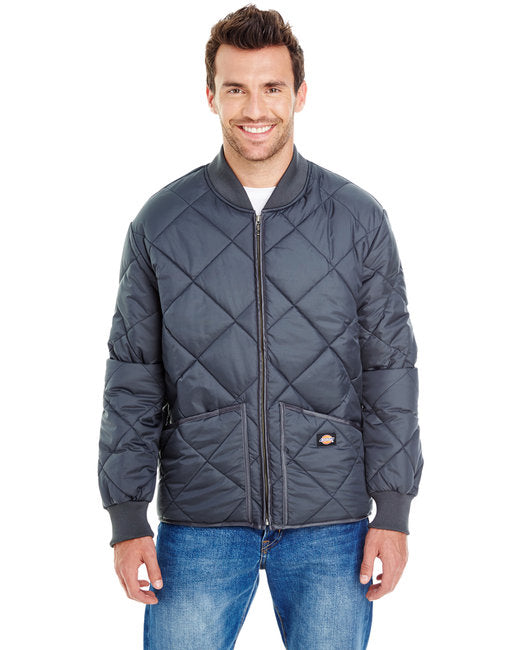 Dickies Men's Diamond Quilted Nylon Jacket – Water-Resistant, Warm & Durable