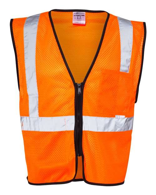 Double-Pocket Zippered Economy Class 2 Vest - Kishigo | Lightweight and ANSI Compliant