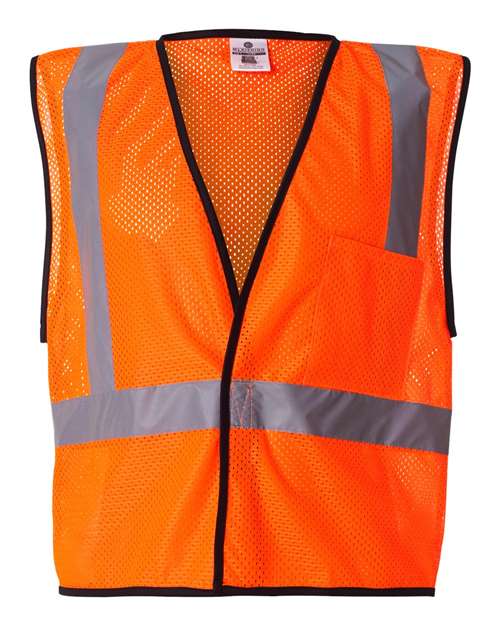 Economy Single Pocket Hook-And-Loop Mesh Vest - Kishigo 1193-1194 | ANSI Class 2 Safety Vest