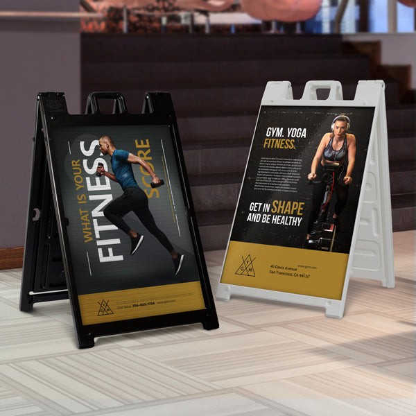 Custom Fitness Center A-Frame Signage with Logo – Online Design and Fast Shipping