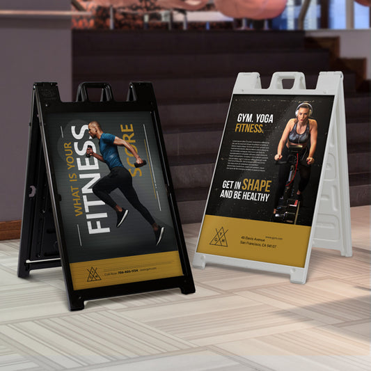 Custom Fitness Center A-Frame Signage with Logo – Online Design and Fast Shipping