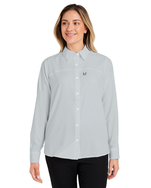 HUK Ladies' Tide Point Long Sleeve Shirt – Protective, Stretchable, and Stylish