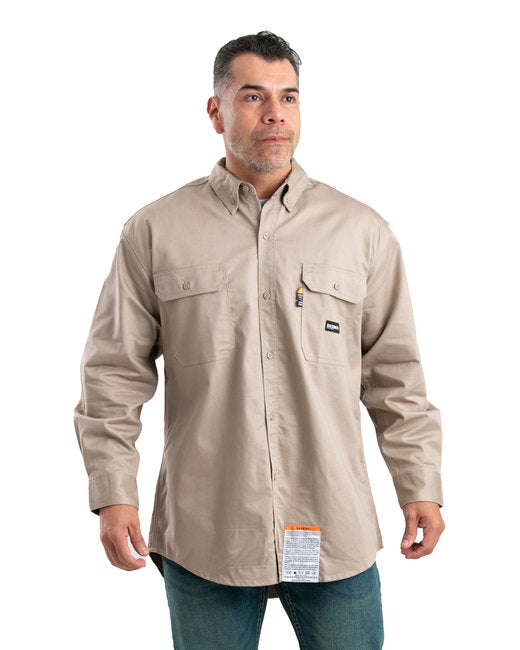 Berne Men's Flame-Resistant Button-Down Work Shirt – Safety and Durability Combined