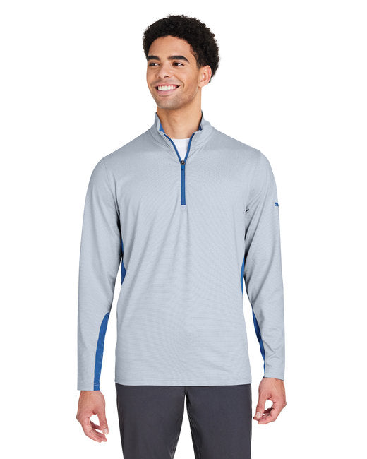 Puma Golf Men's Mesa Stripe Quarter-Zip – Stretch Performance, UV Protection