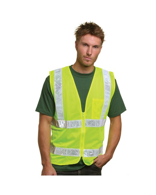 Bayside Unisex USA Made M2261L/SZ Class 2 ANSI High-Vis Mesh Safety Vest