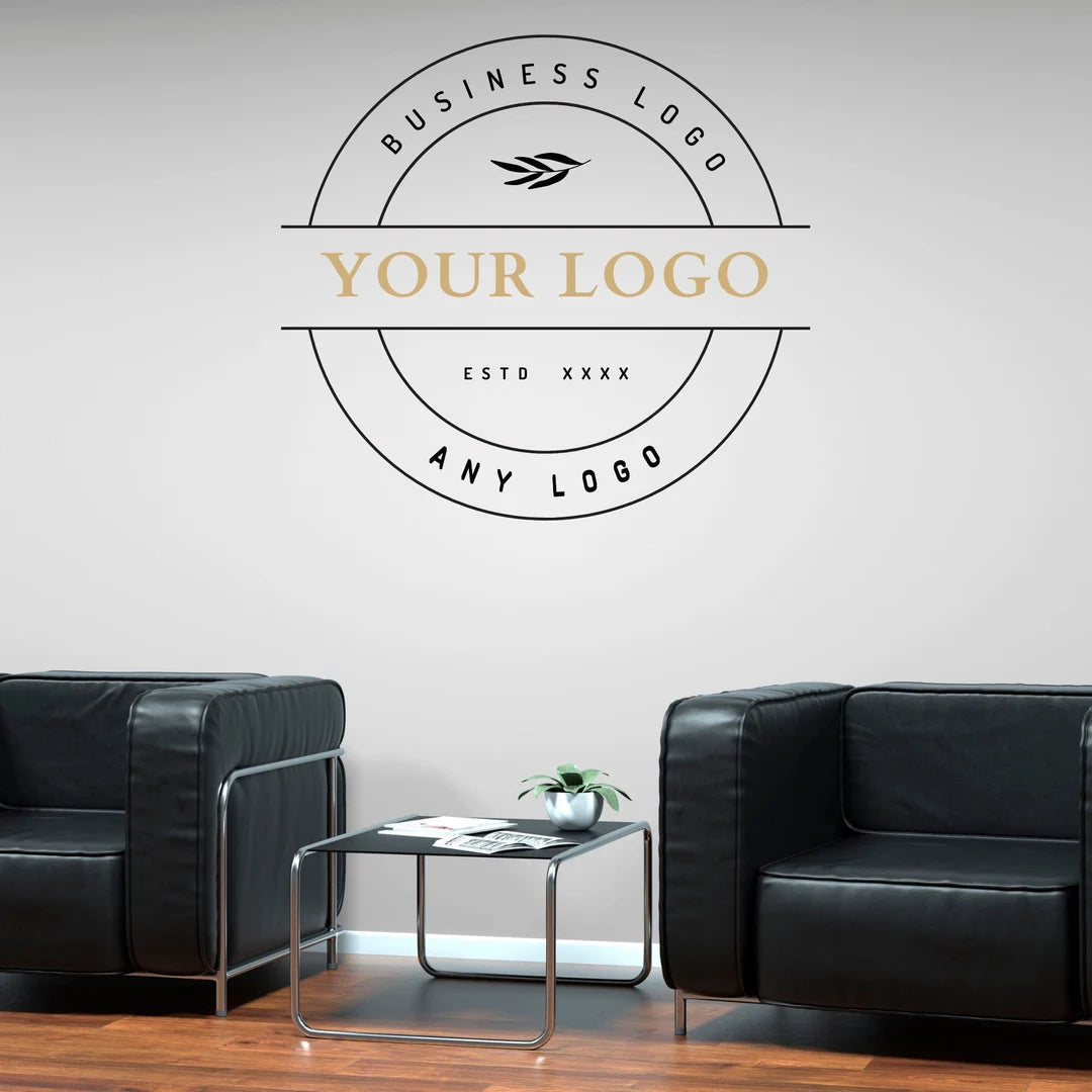 Personalized corporate decals and stickers designed for business use.