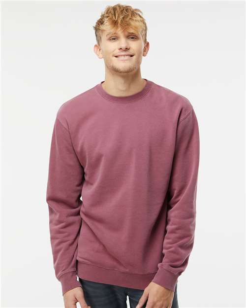 Midweight Pigment-Dyed Crewneck Sweatshirt - Independent Trading Co. | Durable, Classic, and Customizable