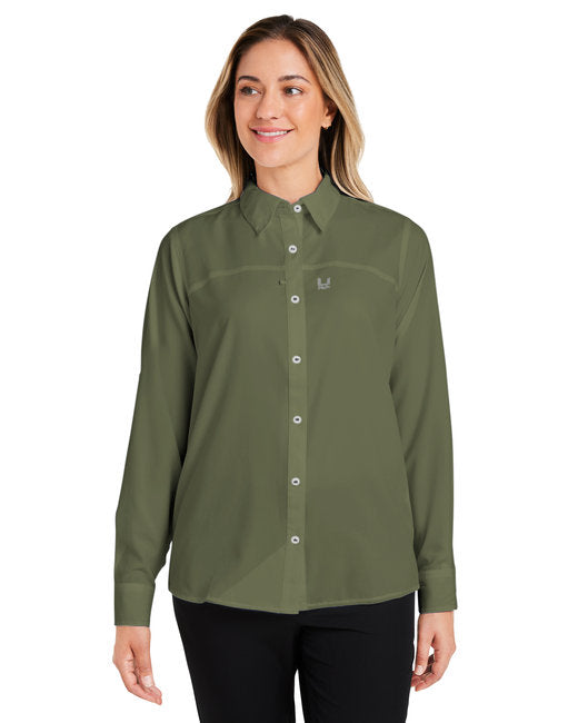 HUK Ladies' Tide Point Long Sleeve Shirt – Protective, Stretchable, and Stylish