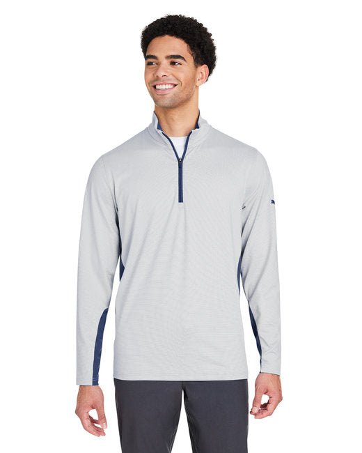 Puma Golf Men's Mesa Stripe Quarter-Zip – Stretch Performance, UV Protection