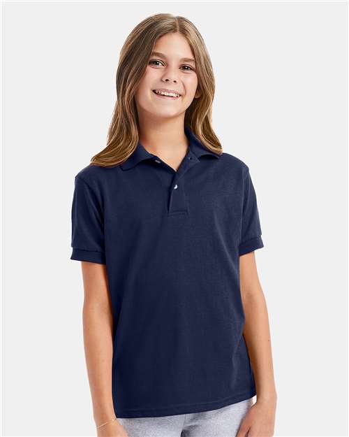 Youth Ecosmart® Jersey Polo - Hanes | Sustainable, Durable, and Comfortable