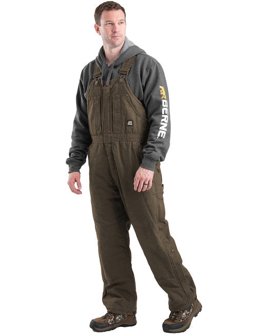 Berne Men's Heartland Insulated Washed Duck Bib Overall – Rugged and Warm Workwear