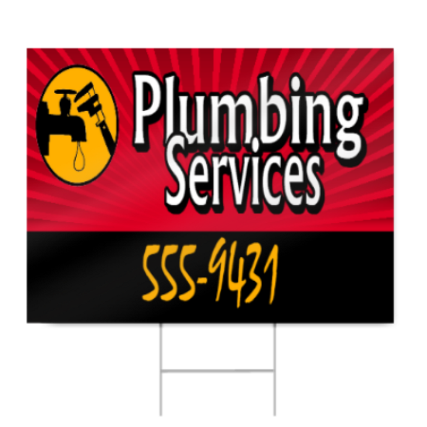 Contact Information Custom Plumbing Yard Signs – Logo Printed and Fast Shipping