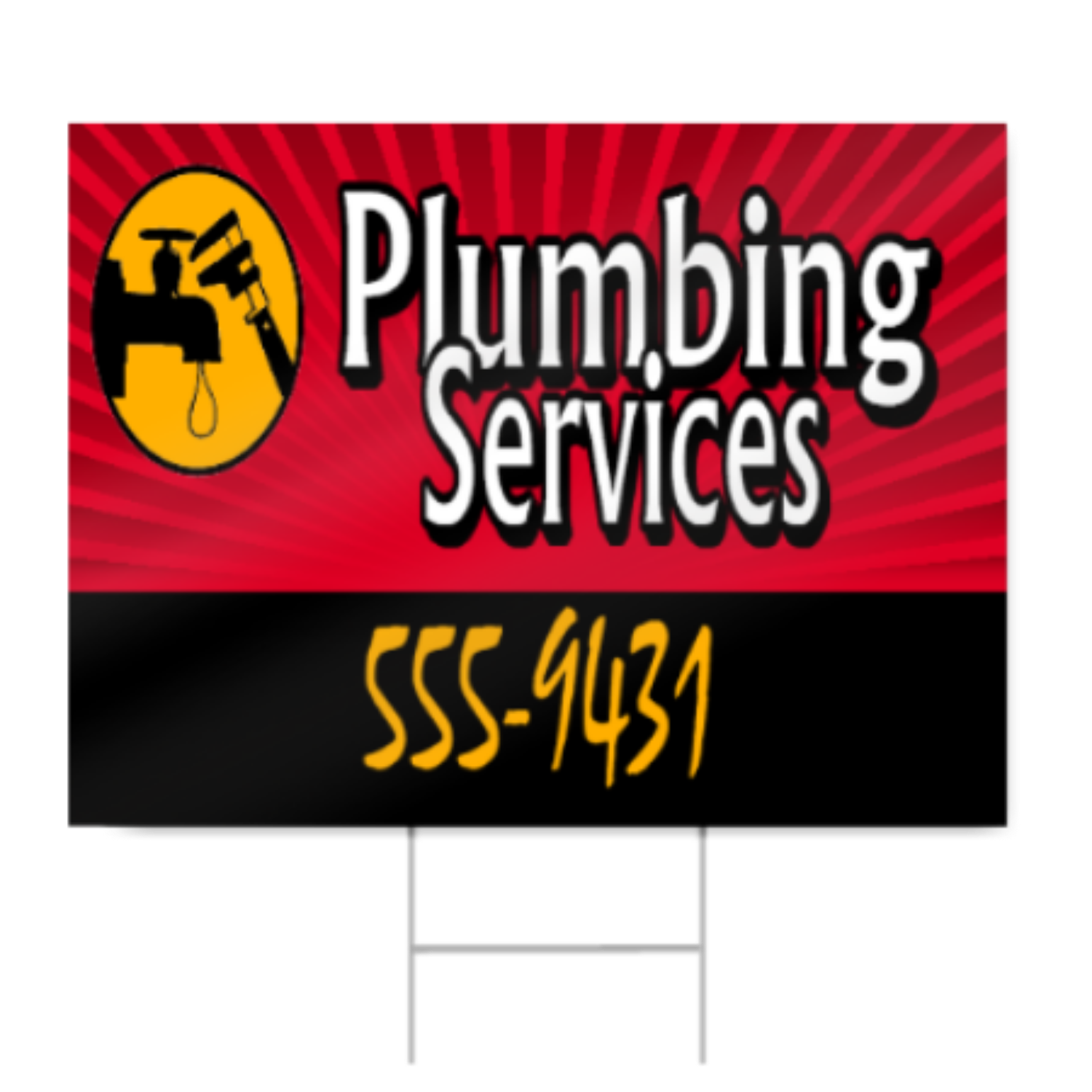 Contact Information Custom Plumbing Yard Signs – Logo Printed and Fast Shipping