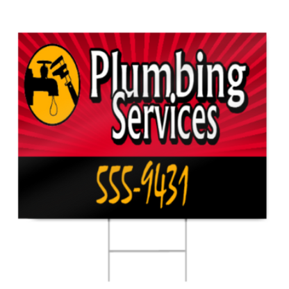 Contact Information Custom Plumbing Yard Signs – Logo Printed and Fast Shipping