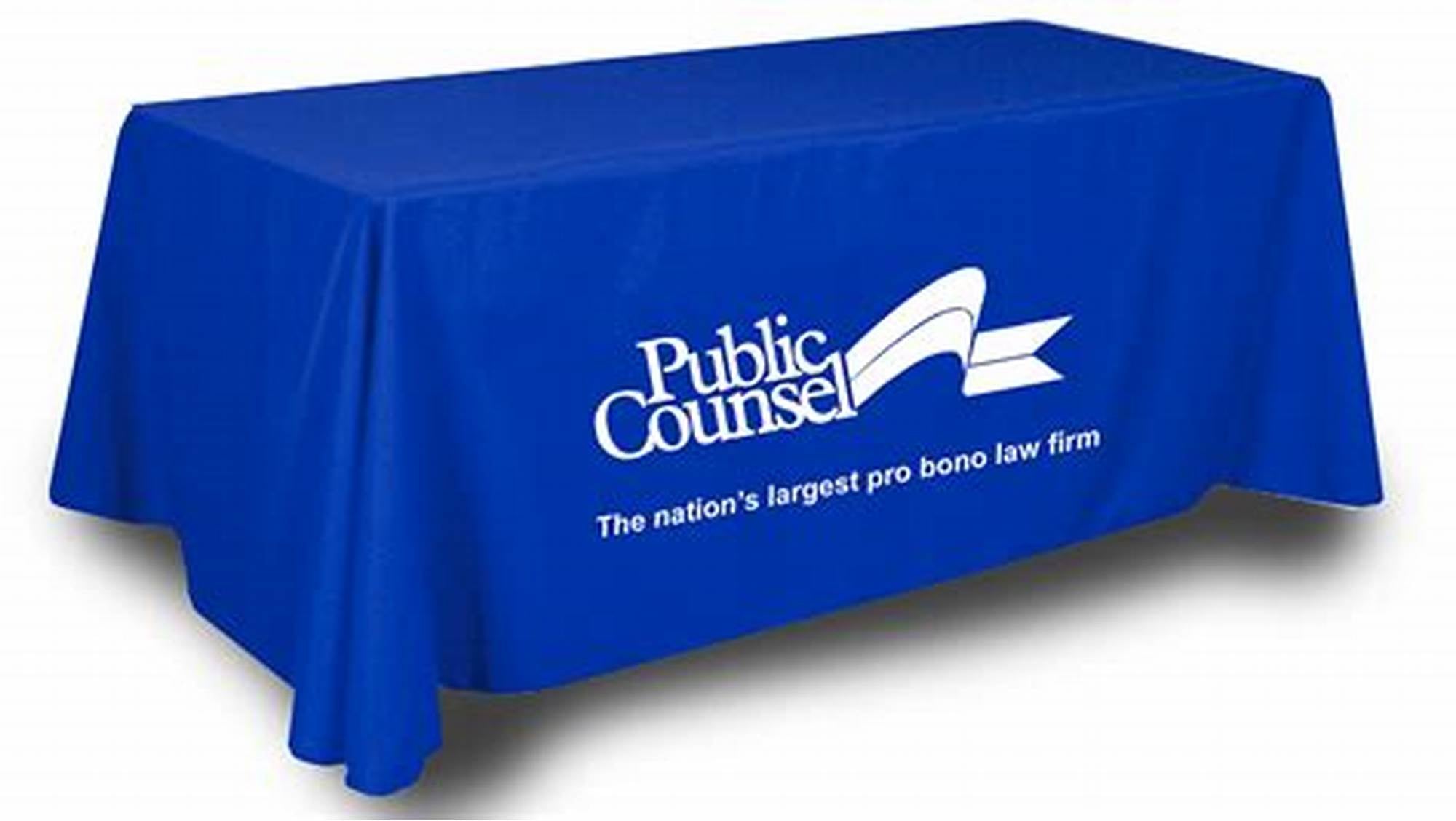 High visibility custom table cover designed to attract attention at events