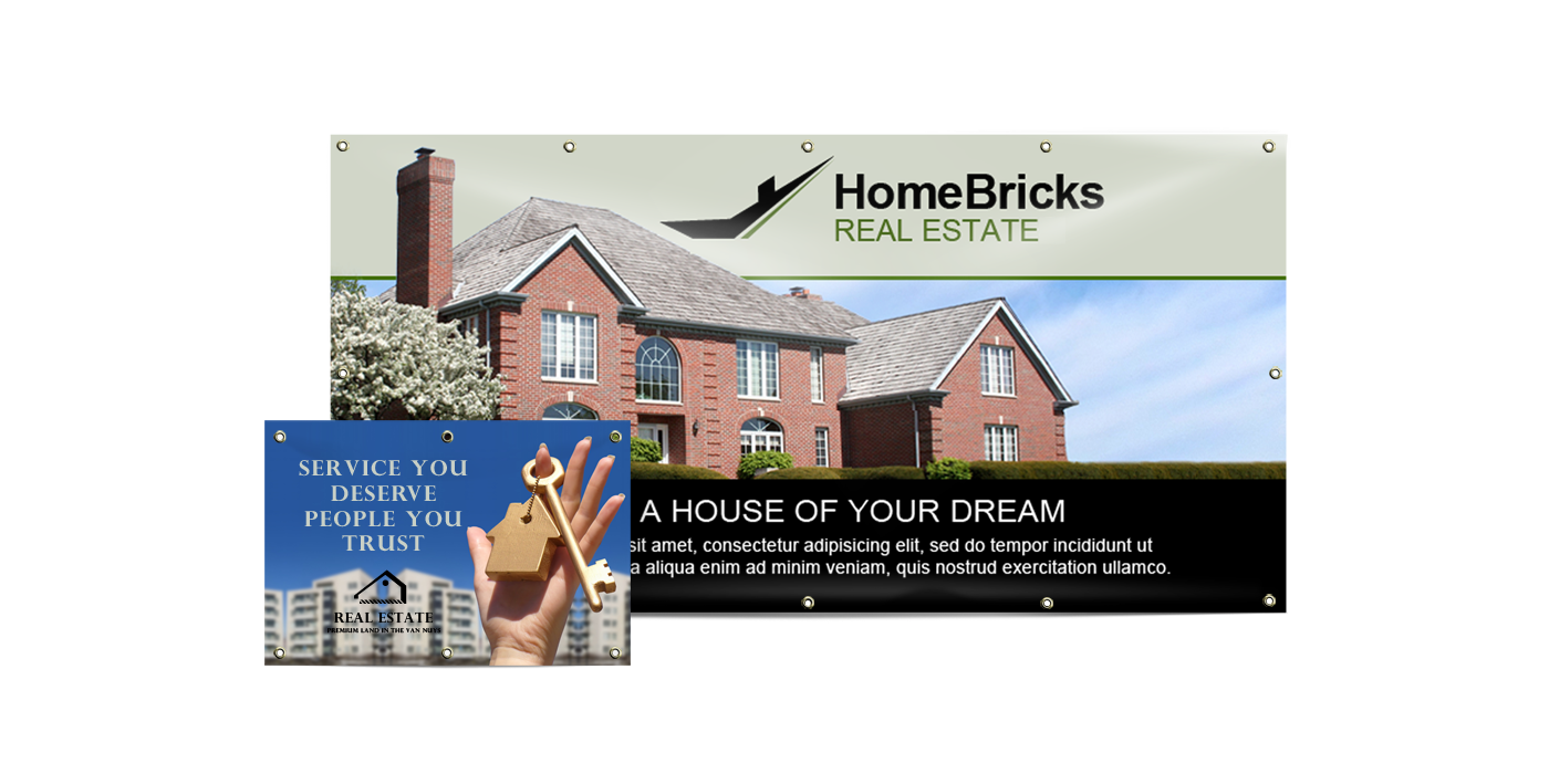 Weatherproof Custom Real Estate Banners – Online Design and Fast Shipping