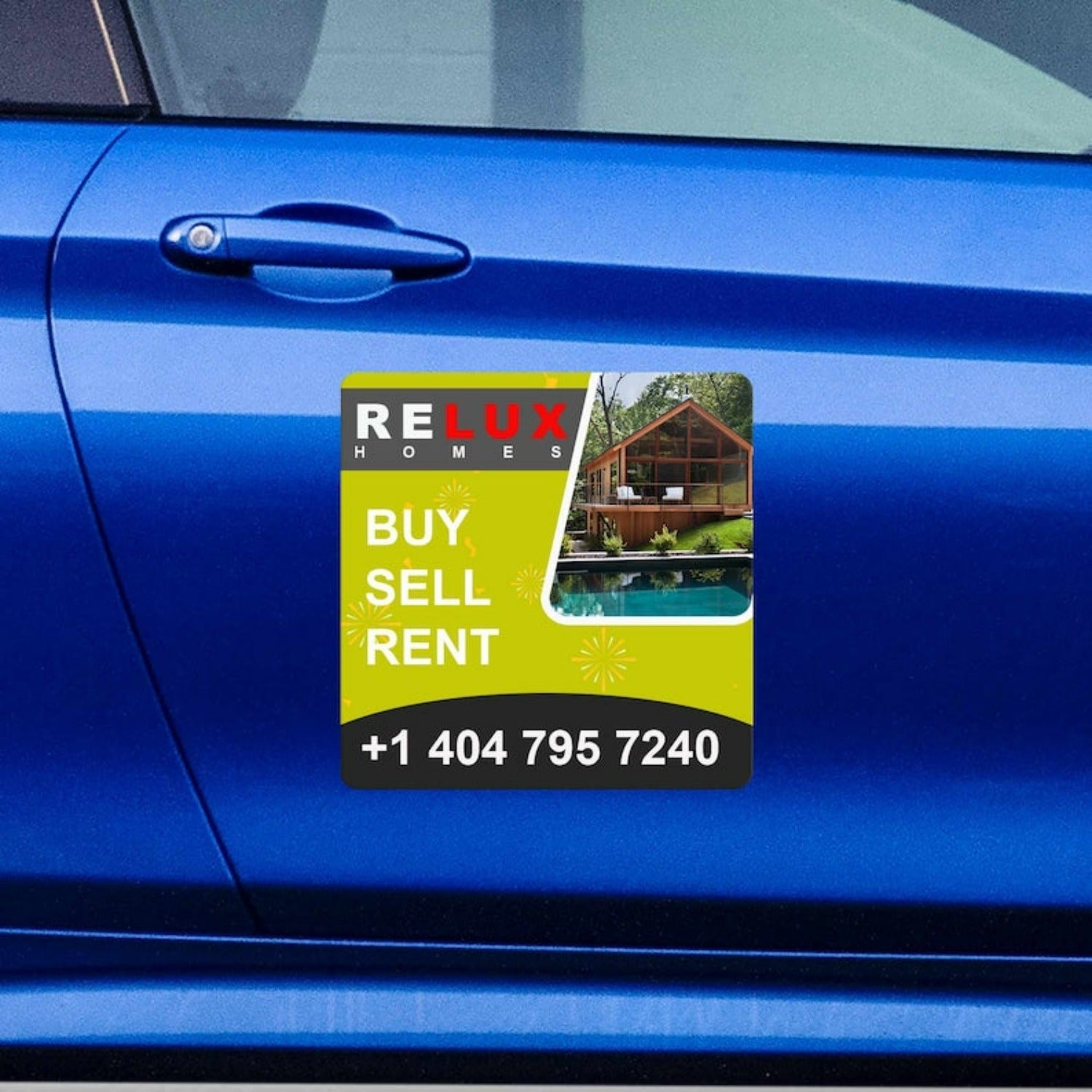 Custom Real Estate Company Car Magnets – High-Quality Branded Signs for Cars, Vans, and Trucks Vehicle Signs Show Off Your Threads