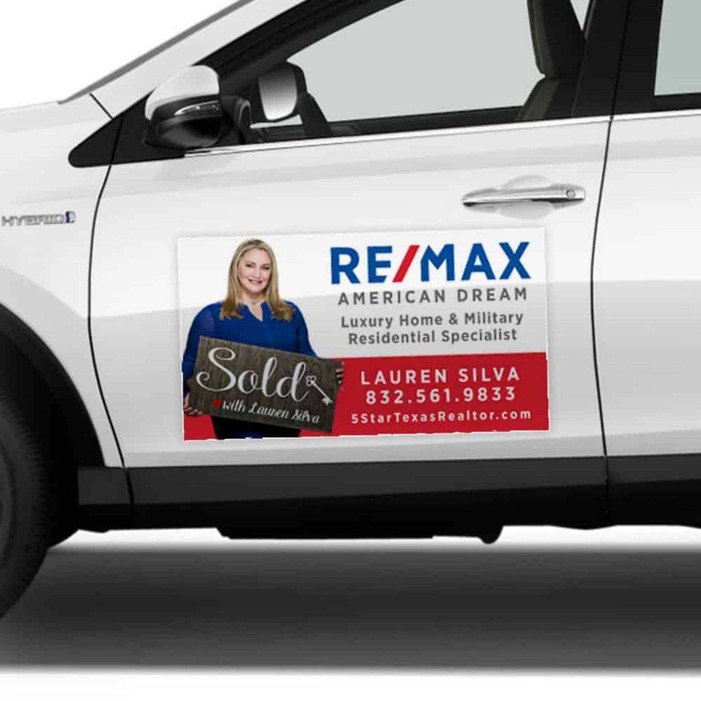 Weatherproof Custom Real Estate Company Car Magnets - Online Design