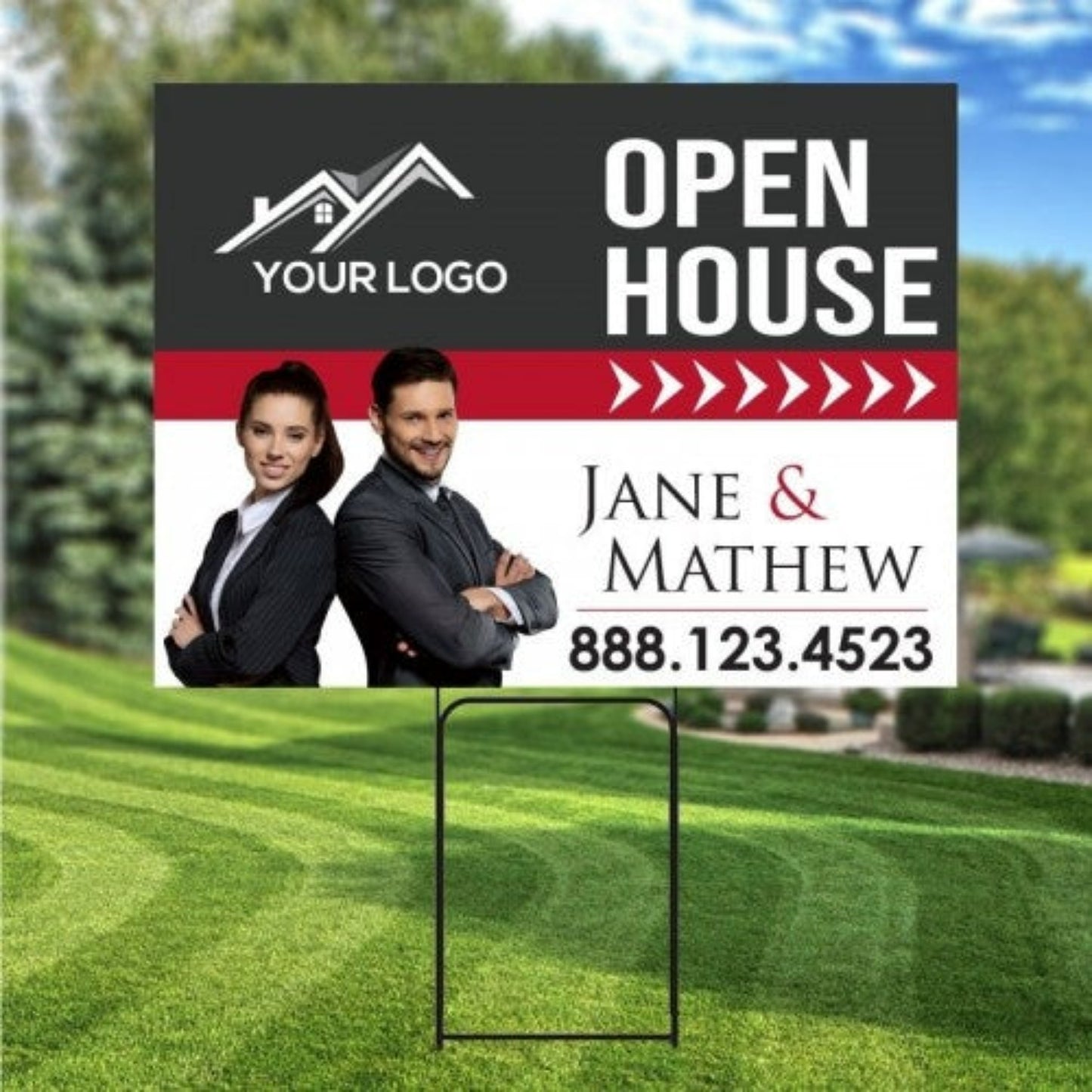 Directional Custom Real Estate Yard Signs – Logo Printed and Fast Shipping