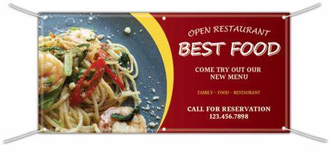 Easy Installation of Custom Restaurant Banners – Online Design and Fast Shipping