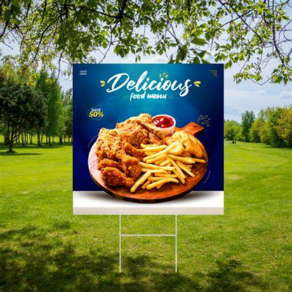 Custom Restaurant Yard Signs with Logo Printed – Online Design and Fast Shipping